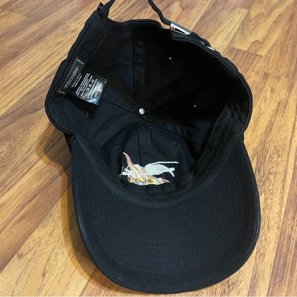 Primitive Skateboarding Hat Mens OS Dad Cap Black Cotton Burning Rose Flame Logo